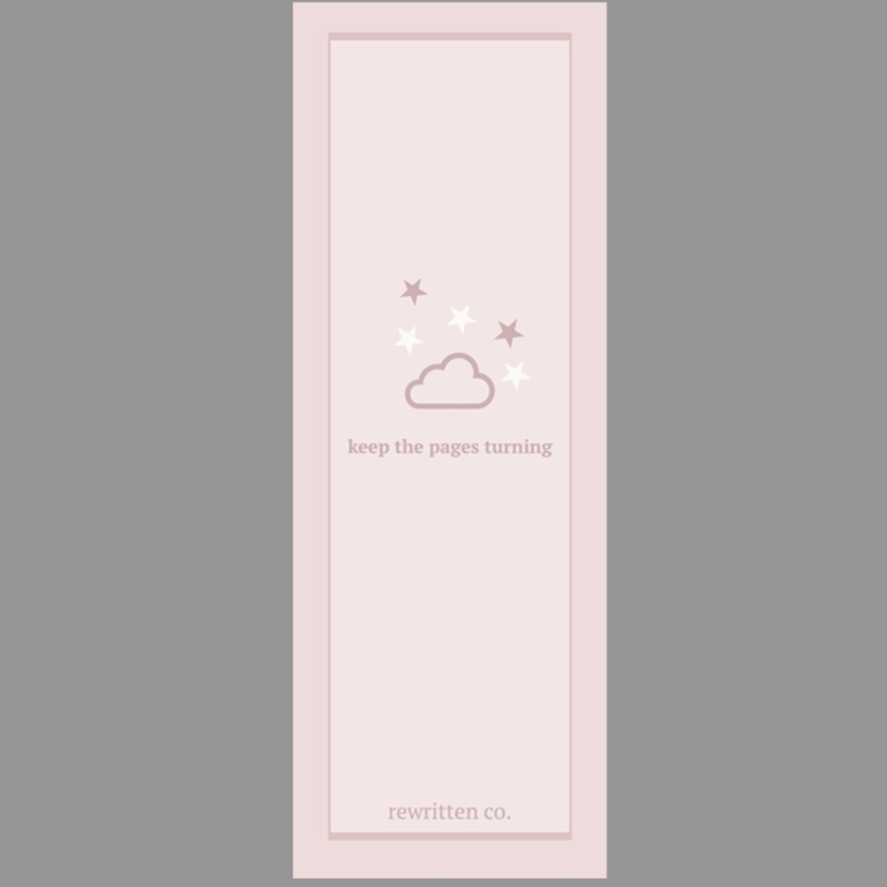 Aesthetic Pink Cloud Bookmark ☁️ | "Keep the Pages Turning"